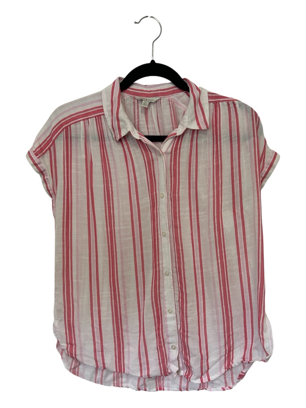 Lucky Brand Pink & White Striped Button Shirt